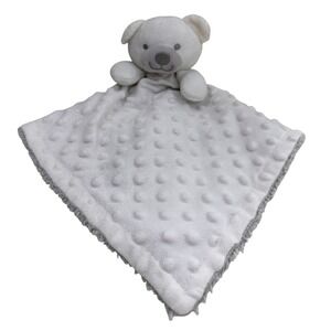 Little Beginnings Teddy Bear Security Blanket Lovey White Minky Sherpa Read